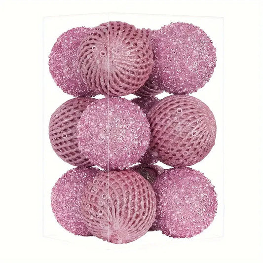 Skorter | 12-piece set: Large sparkling sequin foam ball decoration