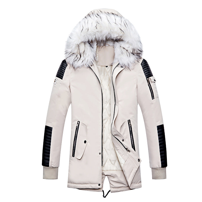 Men's winter jacket with removable faux fur collar and versatile pockets Skorter