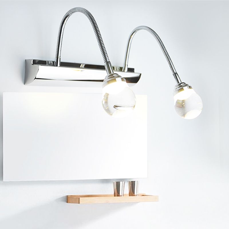 Skorter | Leigh Modern LED Wall Lamp White Living Room/Bathroom Metal Acrylic 2/3-Light