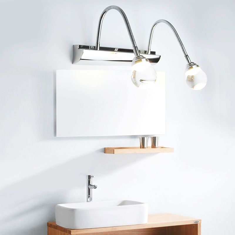 Skorter | Leigh Modern LED Wall Lamp White Living Room/Bathroom Metal Acrylic 2/3-Light