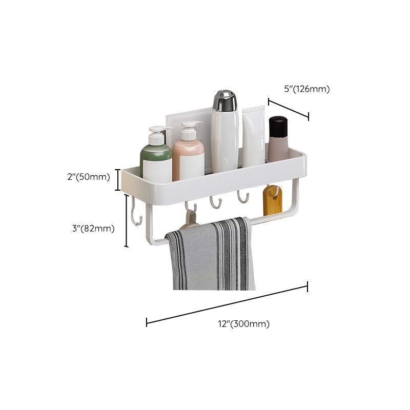 Skorter | Contemporary Bathroom Accessory Set Metal Bathroom Shelf in White