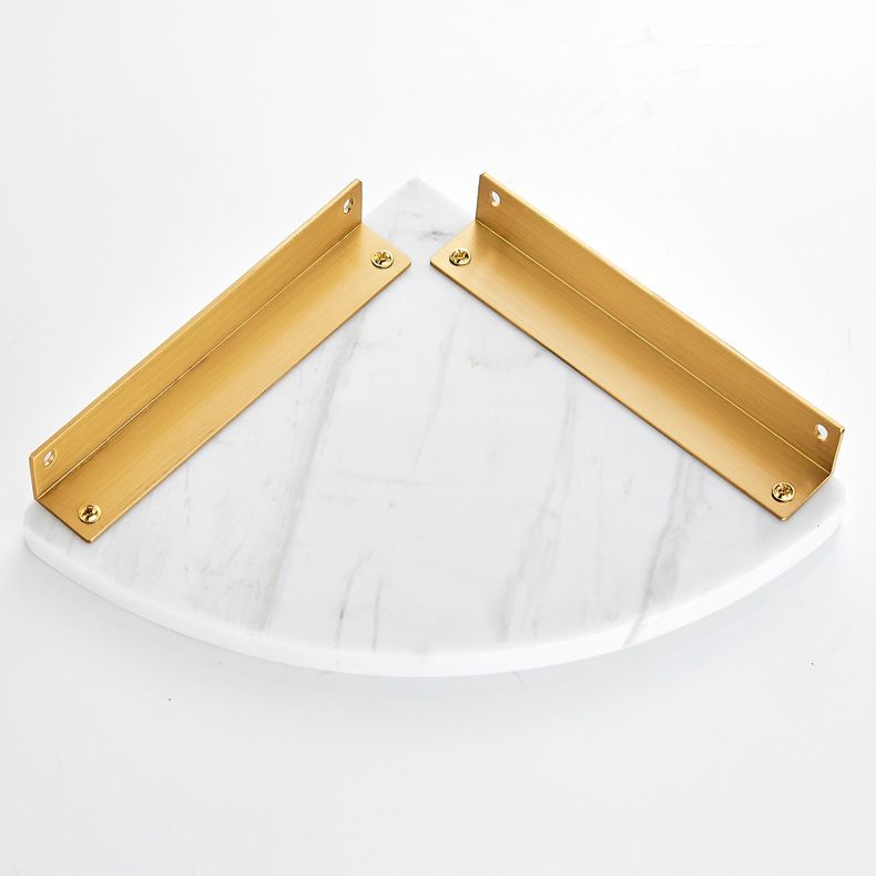 Skorter | 2-piece Bathroom Hardware Set Metal and Marble Bathroom Shelf Set