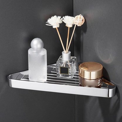 Skorter | 2-piece modern bathroom accessory set, polished chrome/gold, bathroom shelf