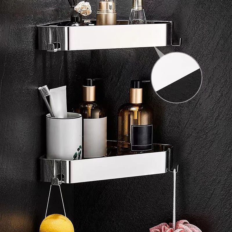 Skorter | 2-piece stainless steel bathroom accessory set 30 cm W triangular bathroom shelf