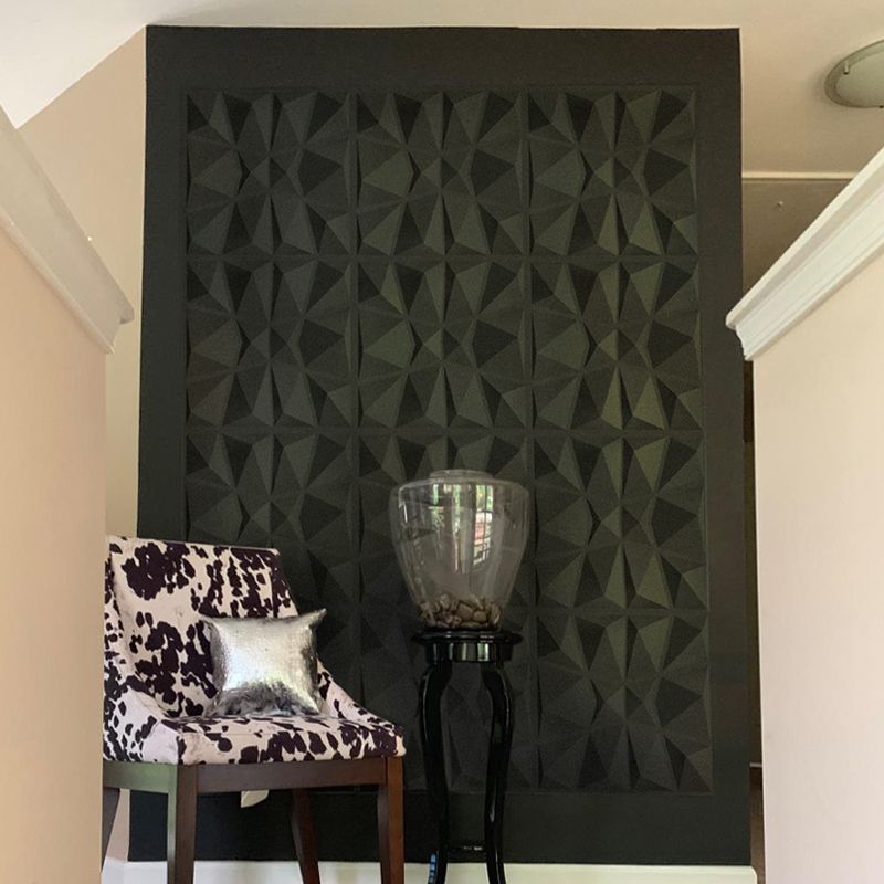 Skorter | Modern Zinc Back Wall Panel Smooth Upholstered Wall Ceiling in Black and White