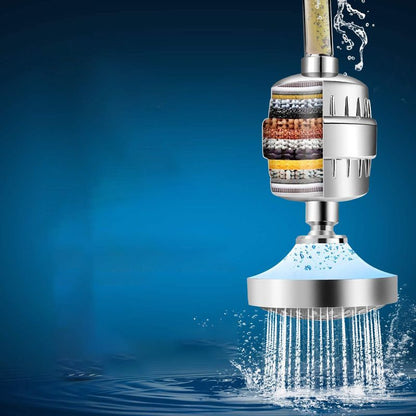 Skorter | 5 Sprays Showerhead Wall Mount Silver Round Fixed Showerhead