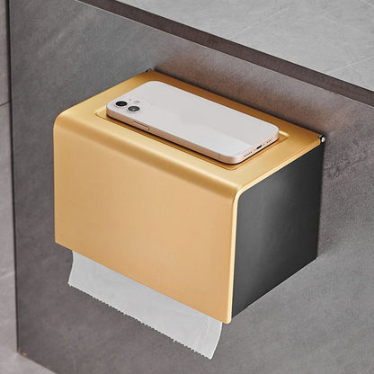 Skorter | Contemporary Bath Accessories Set Black & Golden Bath Shelf/Towel Bar