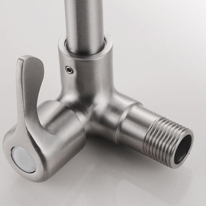 Skorter | Modern Bridge Faucet 304 Stainless Steel Knob Handle Swivel Spout Wall Mounted Faucet