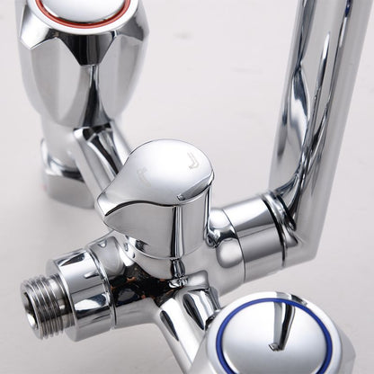 Skorter | Contemporary Bathtub Faucet Trim Chrome Wall-Mounted Swivel Spout with Hand Shower