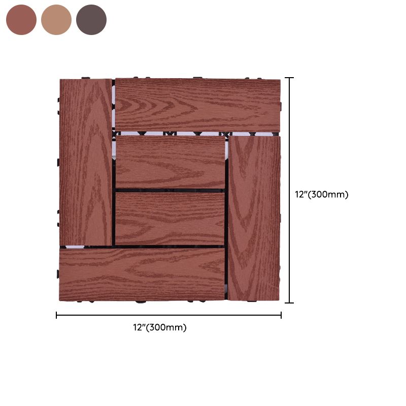 Skorter | 11 Pack 12" X 12" Square Deck/Patio Tiles Snap Fit for Outdoor Patio Tiles
