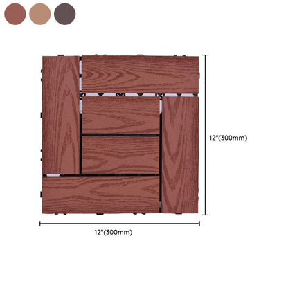 Skorter | 11 Pack 12" X 12" Square Deck/Patio Tiles Snap Fit for Outdoor Patio Tiles