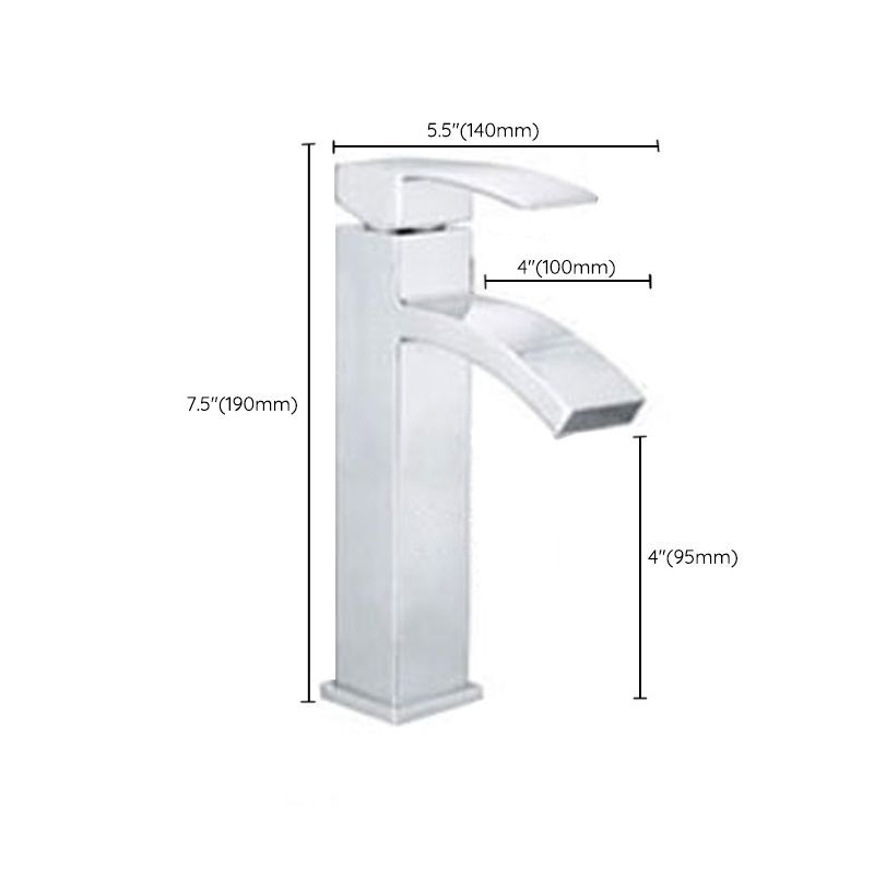 Skorter | Cubic Chrome Bathroom Faucet Low Arc Single Lever Basin Faucet