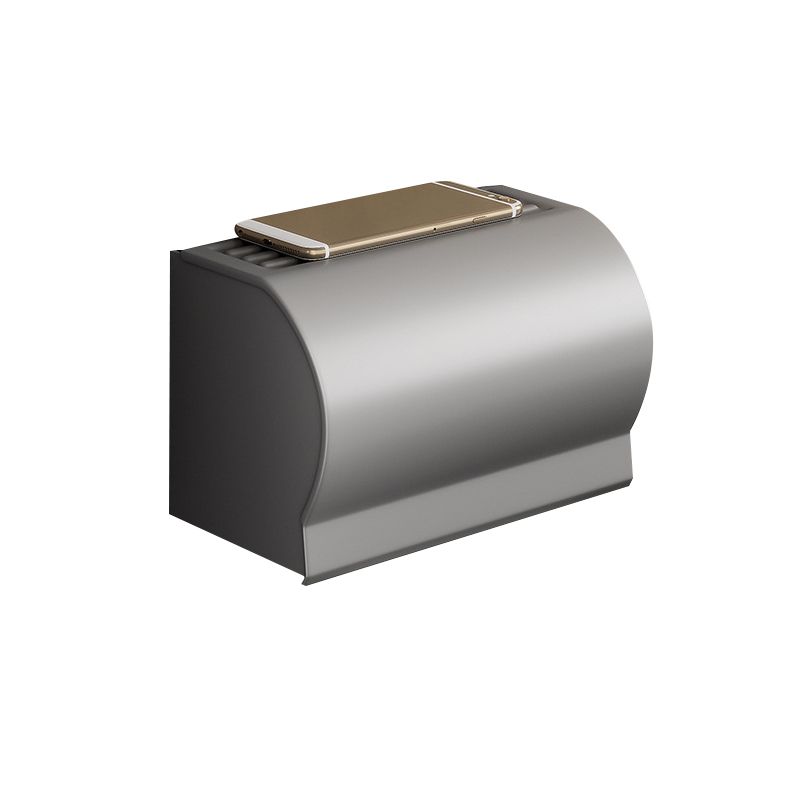 Skorter | Contemporary Bathroom Accessory Set Gray Aluminum Bathroom Shelf/Towel Holder/Bathtub Hook