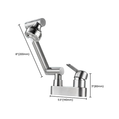 Skorter | 2 holes sink faucet swivel stainless steel single handle central mount faucet
