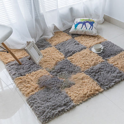Skorter | Basic carpet tiles solid color long pile square bedroom carpet tiles