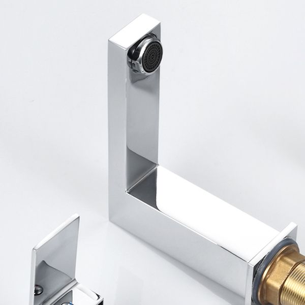 Skorter | Contemporary Bath Faucet Trim Deck Mounted Low Arc Bathroom Faucet