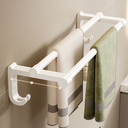 Skorter | Contemporary bathroom accessory set made of matte stainless steel-aluminum with bathrobe hooks/bath shelf