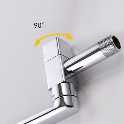 Skorter | Contemporary Wall Mounted Bathroom Faucet Knob Handle Low Arc Swivel Solid Brass Faucet