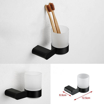 Skorter | Contemporary bathroom accessory single piece or in set made of black metal
