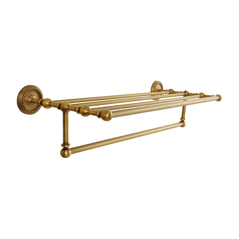 Skorter | Brass Traditional Bathroom Accessory Set Vintage Bronze Bathroom Shelf/Towel Holder/Bathrobe Hook