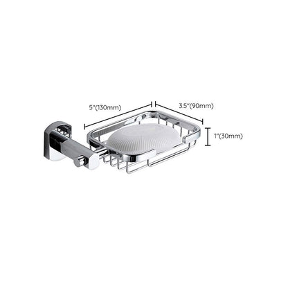 Skorter | Polished Chrome Modern Bathroom Accessory Set Silver Towel Holder/Bath Shelf