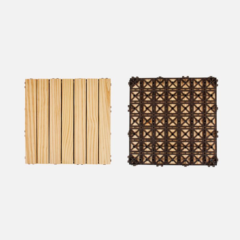 Skorter | 7-Slat Square Wood Terrace Tiles Laying Pattern Outdoor Terrace Tiles