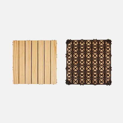 Skorter | 7-Slat Square Wood Terrace Tiles Laying Pattern Outdoor Terrace Tiles