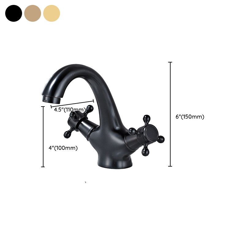 Skorter | Bathroom Vessel Faucet Double Cross Handle Low Arc Industrial Sink Faucet