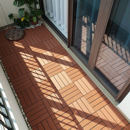 Skorter | 11 Pack 12" X 12" Square Deck/Patio Tiles Snap Fit for Outdoor Patio Tiles