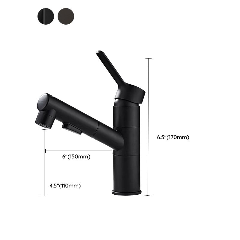 Skorter | Bathroom vessel faucet high arc three-way spout single-handle faucet with pull-out sprayer