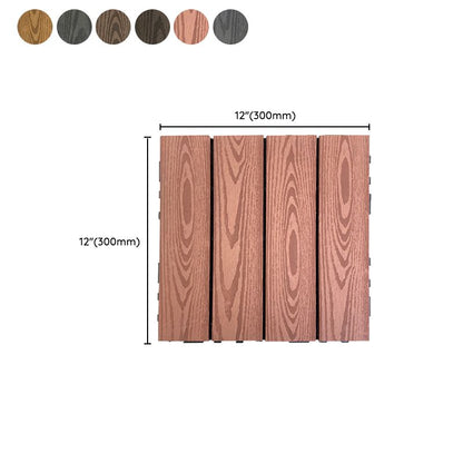 Skorter | Composite Square Patio Tiles Interlocking Striped Pattern Patio Floor Tiles