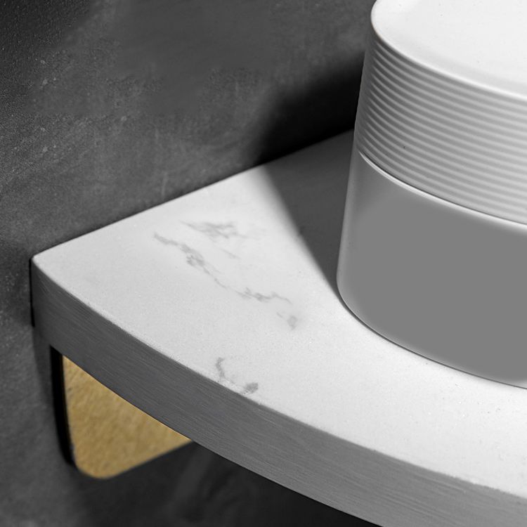 Skorter | Aluminium Bathroom Accessory Set 4 cm high Marble Bath Shelf