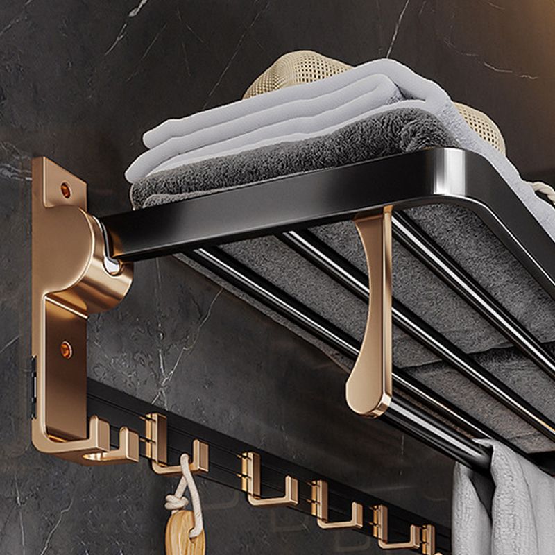 Skorter | Black and Brass Bathroom Hardware Set Modern Stainless Steel Bathroom Shelf/Towel Holder/Paper Holder
