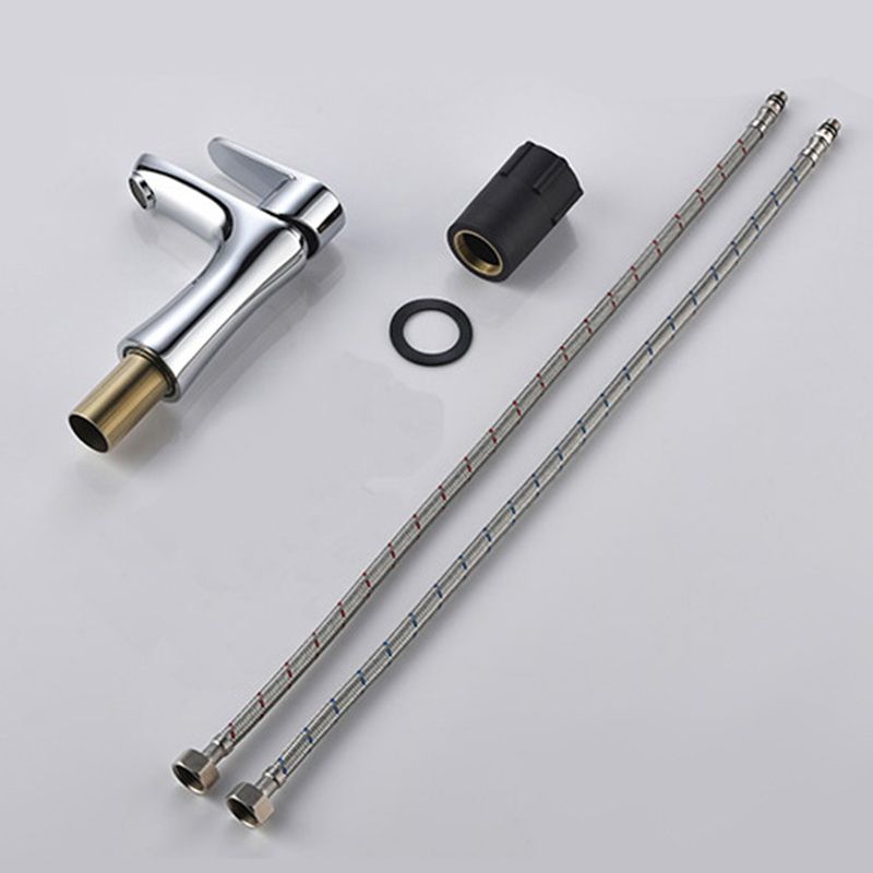 Skorter | Basic Metal Washbasin Faucet Silver Bathroom Faucet with Lever Handle