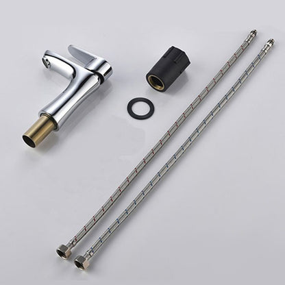 Skorter | Basic Metal Washbasin Faucet Silver Bathroom Faucet with Lever Handle