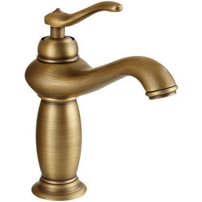 Skorter | Brass Bathroom Vessel Basin Faucet Single Lever Handle Round Basin Faucet with Water Hose