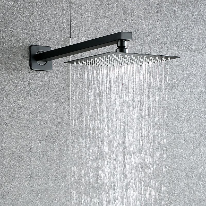 Skorter | Black Square Fixed Shower Head Modern Style Wall Mounted Shower Head