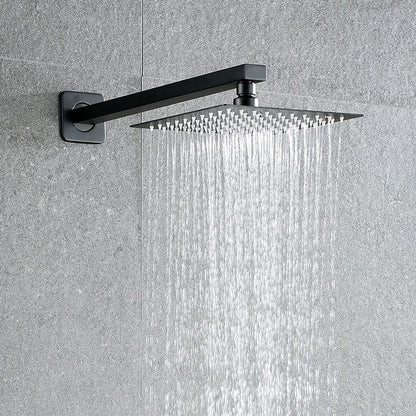 Skorter | Black Square Fixed Shower Head Modern Style Wall Mounted Shower Head