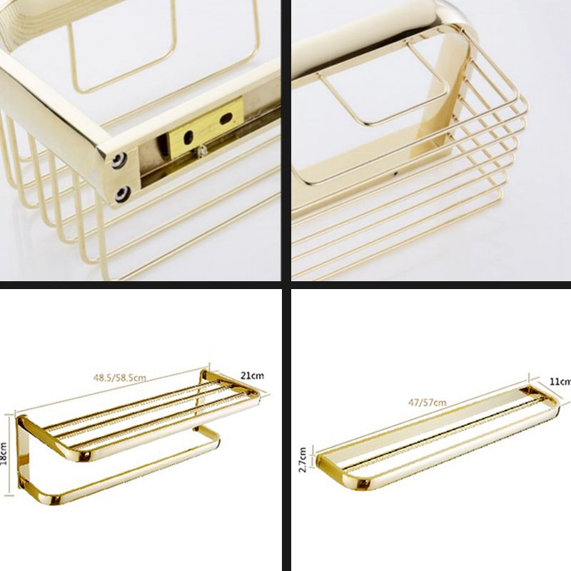 Skorter | Chrome/Gold Bathroom Accessory Set Modern Metal Bathroom Hardware Set