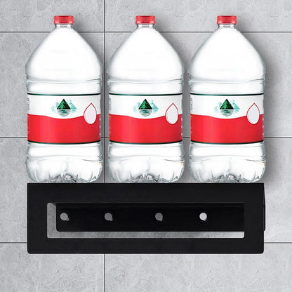 Skorter | Black 6-piece Bathroom Accessory Set Modern Shower Curtain Rod / Bathrobe Hooks and Towel Bar