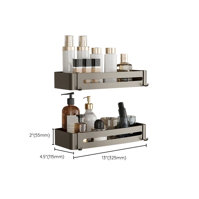 Skorter | Contemporary Aluminum Bathroom Accessory Set Grey Bath Shelf