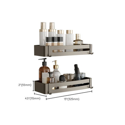 Skorter | Contemporary Aluminum Bathroom Accessory Set Grey Bath Shelf