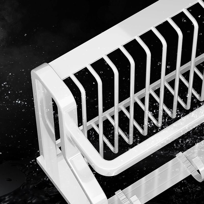 Skorter | Contemporary bathroom accessory set made of matte stainless steel-aluminum with bathrobe hook/bath shelf