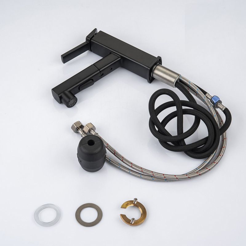 Skorter | Contemporary Vessel Sink Faucet Copper Single Handle Low Arc Pull-Out Vessel Sink Faucet