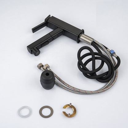 Skorter | Contemporary Vessel Sink Faucet Copper Single Handle Low Arc Pull-Out Vessel Sink Faucet