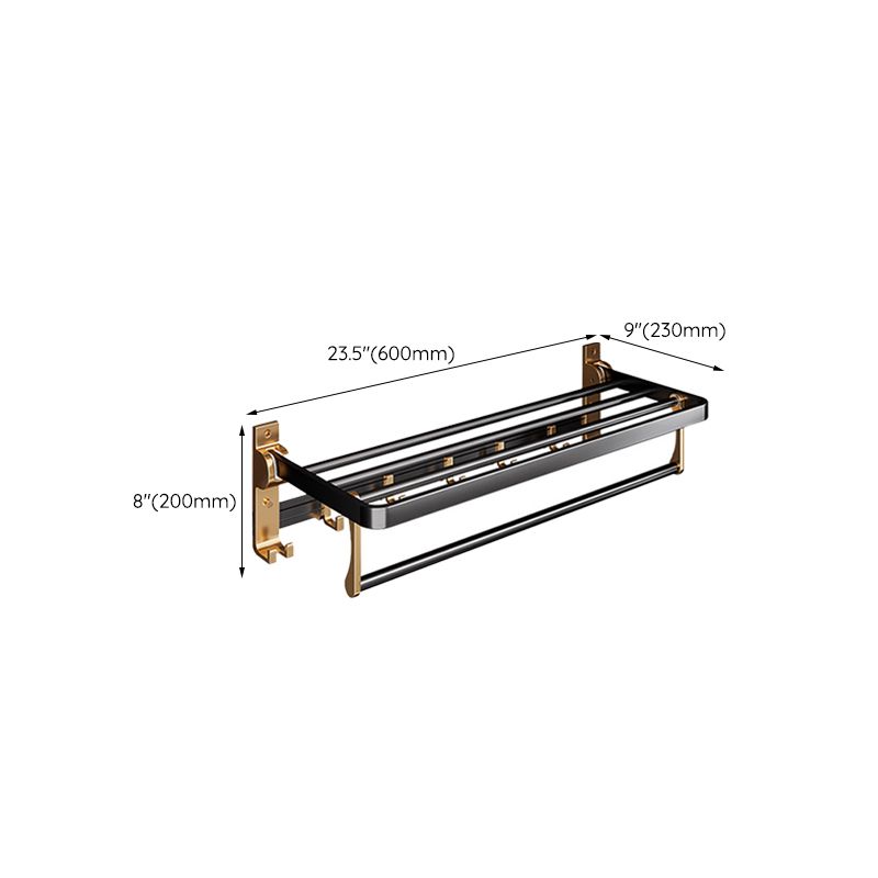 Skorter | Black and Brass Bathroom Hardware Set Modern Stainless Steel Bathroom Shelf/Towel Holder/Paper Holder