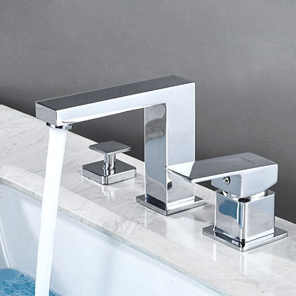 Skorter | Contemporary Bath Faucet Trim Deck Mounted Low Arc Bathroom Faucet