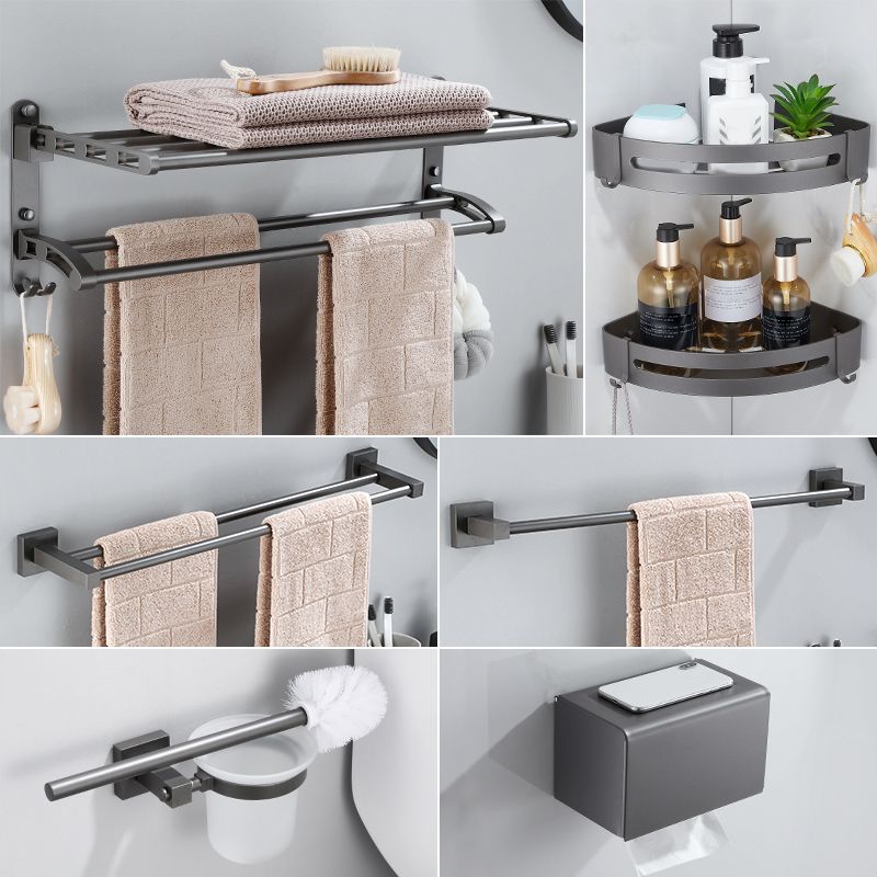 Skorter | Contemporary bathroom accessories single piece or in a set made of gray metal