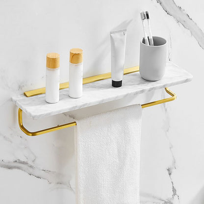 Skorter | 7-piece bathroom accessory set marble and metal bathroom hardware