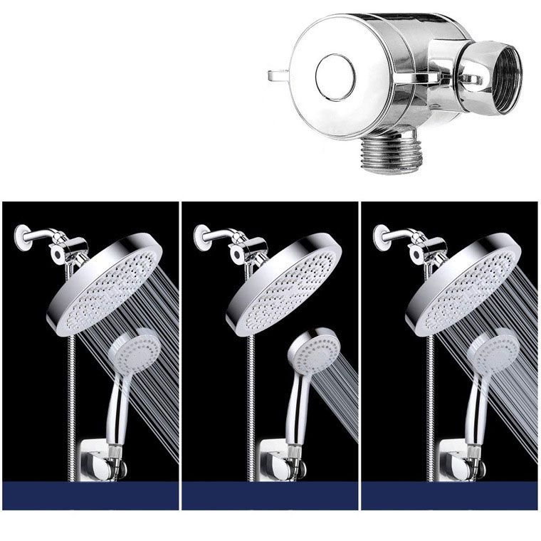Skorter | 4-Setting Silver Shower Set Hidden Wall Mount Holder Tee with Socket